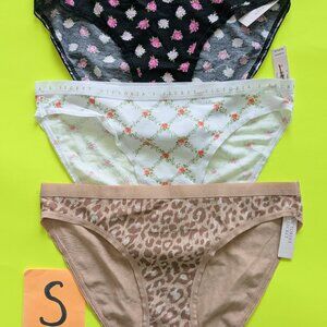 Victoria's Secret Cotton Size S Bikini Panty Bundle - 3 pairs